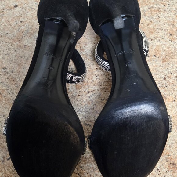 Louis Vuitton Black Rhinestone Ankle Strap Pumps Size 8.5 US / 39 EU - Picture 6 of 6